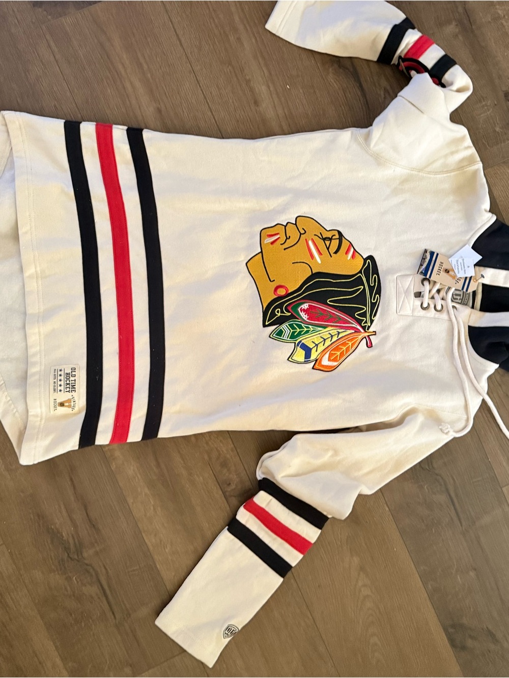 Chicago Blackhawks Lace-Up Hockey Sweatshirt